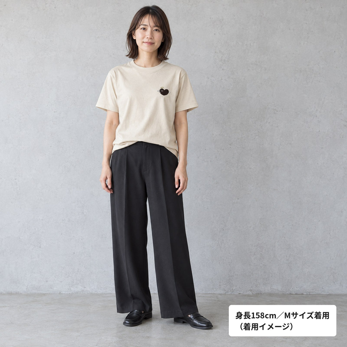 天使ハート「あのよん」ワンポイントTシャツ 着用イメージ（正面・全身）