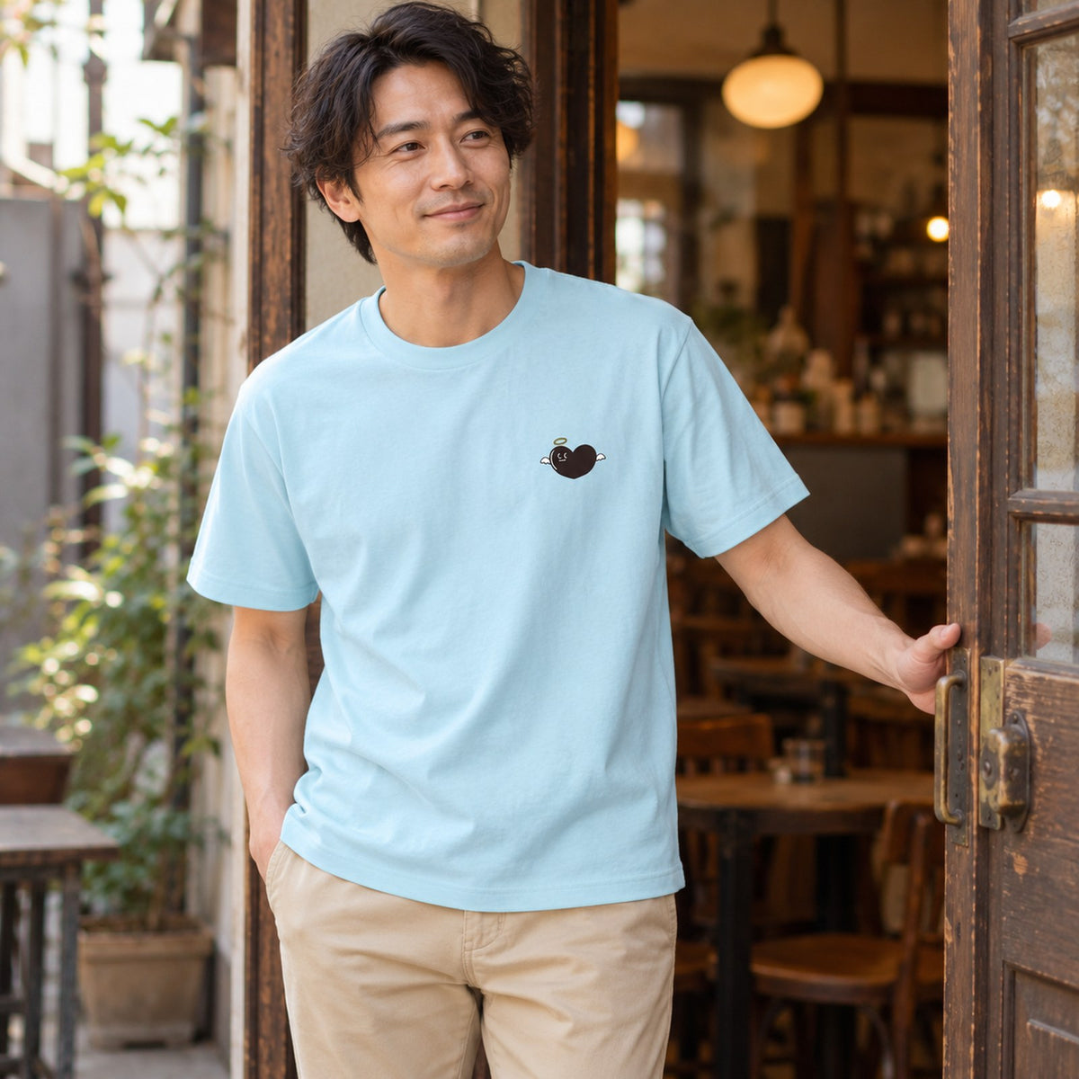 天使ハート「あのよん」ワンポイントTシャツ 着用シーン
