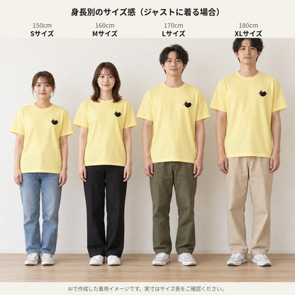 天使ハート「あのよん」ワンポイントTシャツ 身長別のサイズ感