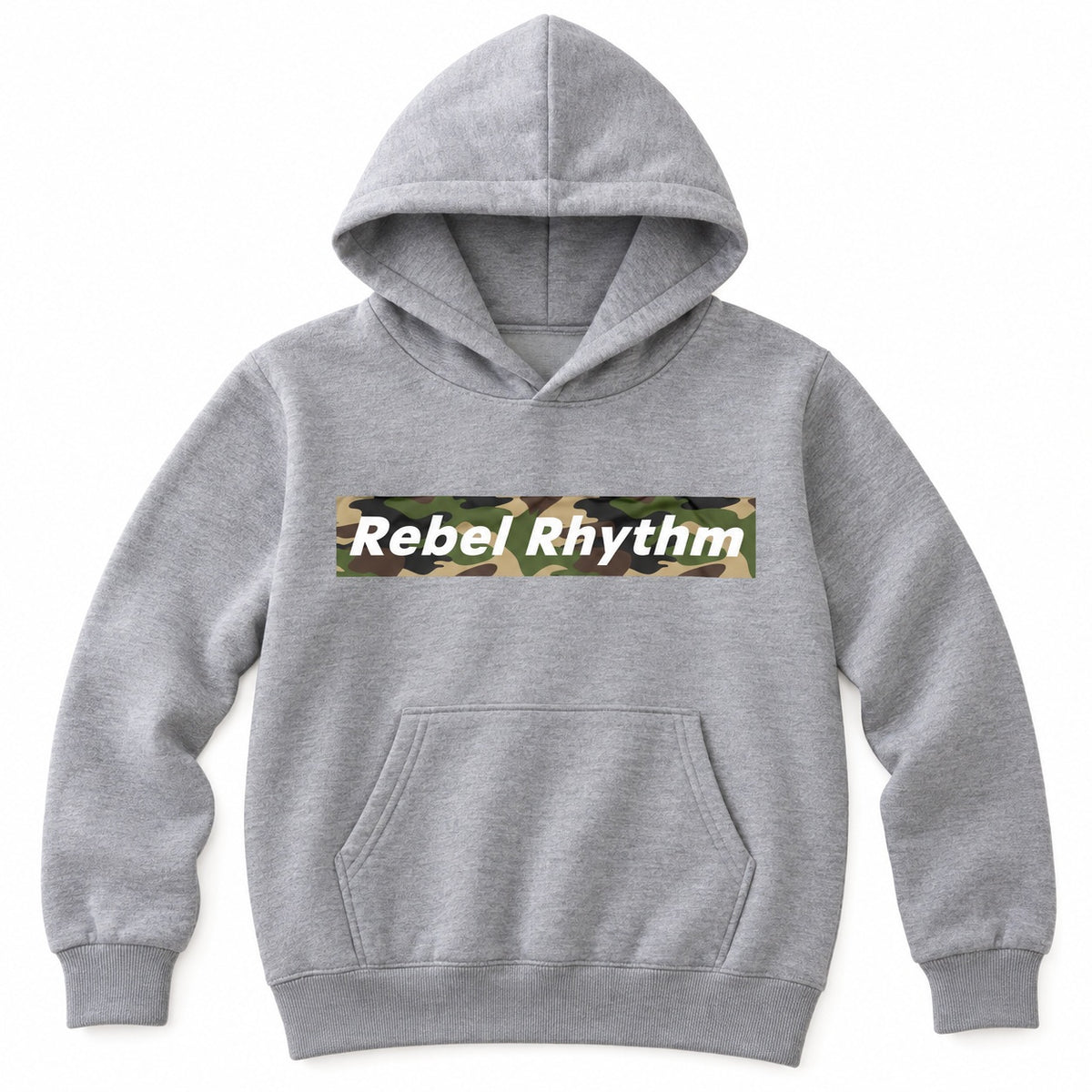RebelRhythm×カモフラージュ キッズパーカー 杢グレー
