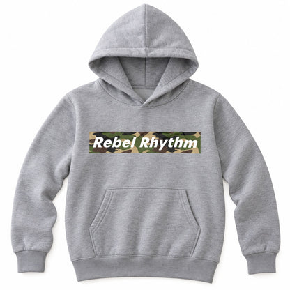 RebelRhythm×カモフラージュ キッズパーカー 杢グレー