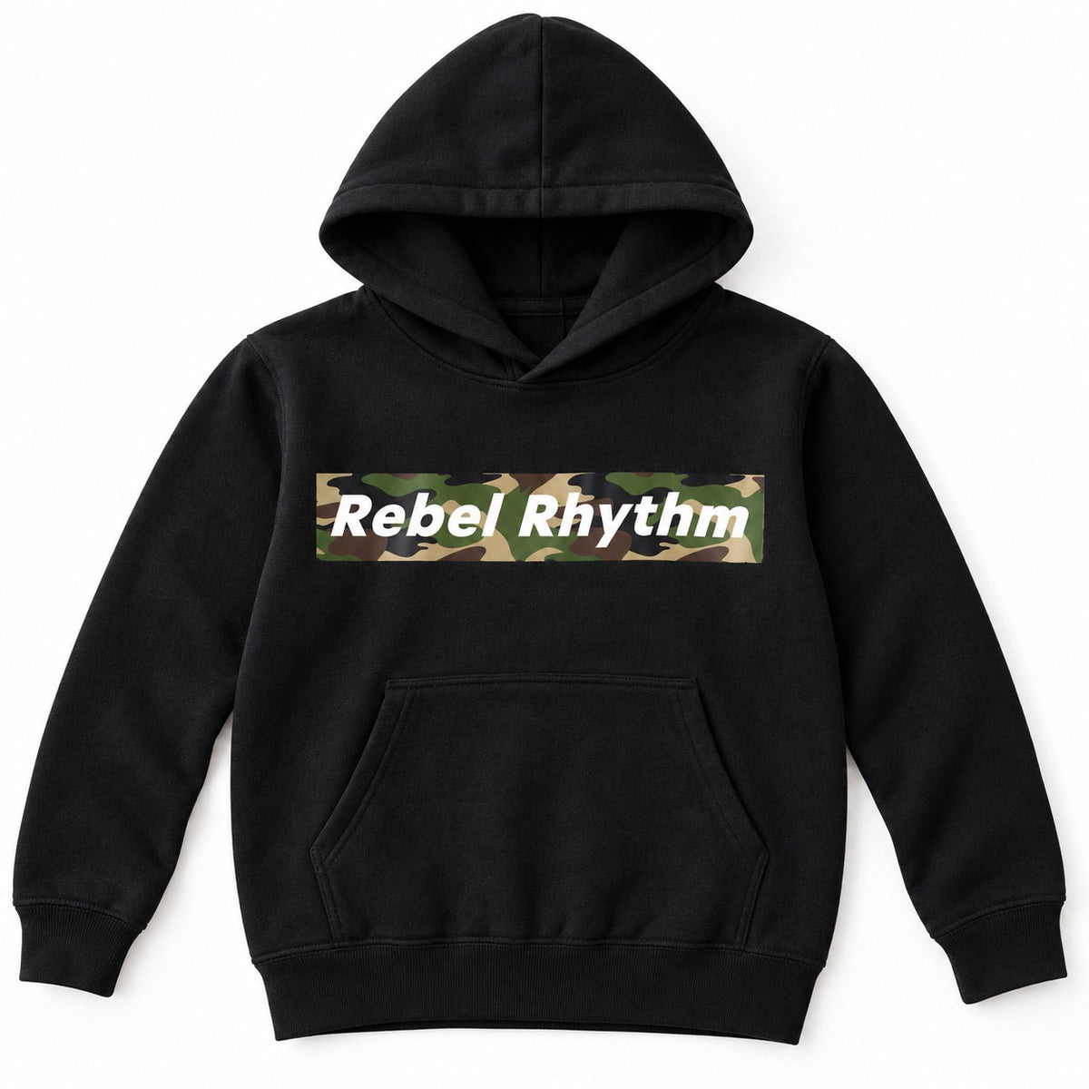 RebelRhythm×カモフラージュ キッズパーカー ブラック