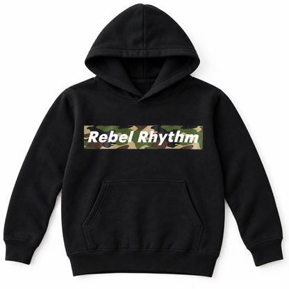 RebelRhythm×カモフラージュ キッズパーカー ブラック