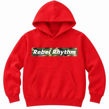 RebelRhythm×カモフラージュ キッズパーカー ブライトレッド