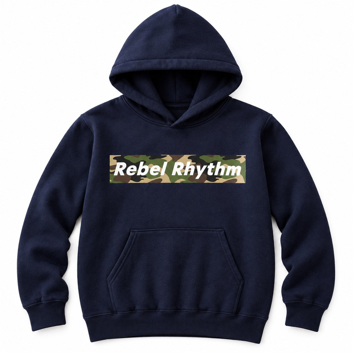 RebelRhythm×カモフラージュ キッズパーカー ディープネイビー