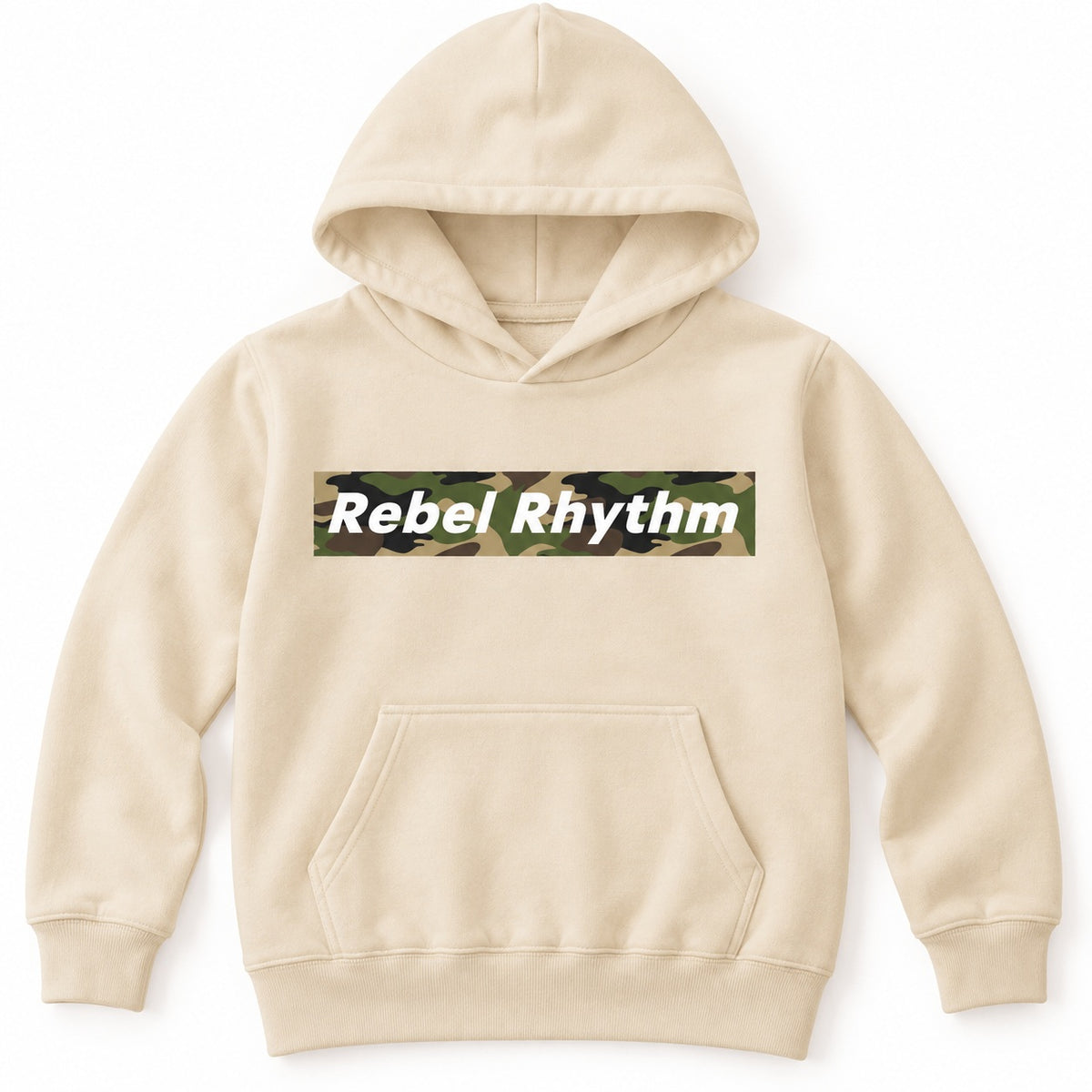 RebelRhythm×カモフラージュ キッズパーカー ライトベージュ