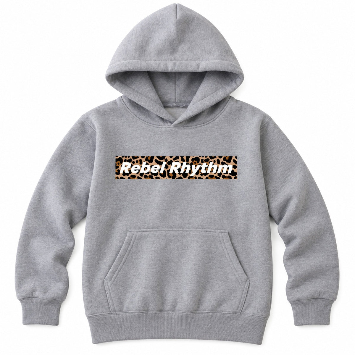 RebelRhythm×レオパード キッズパーカー 杢グレー