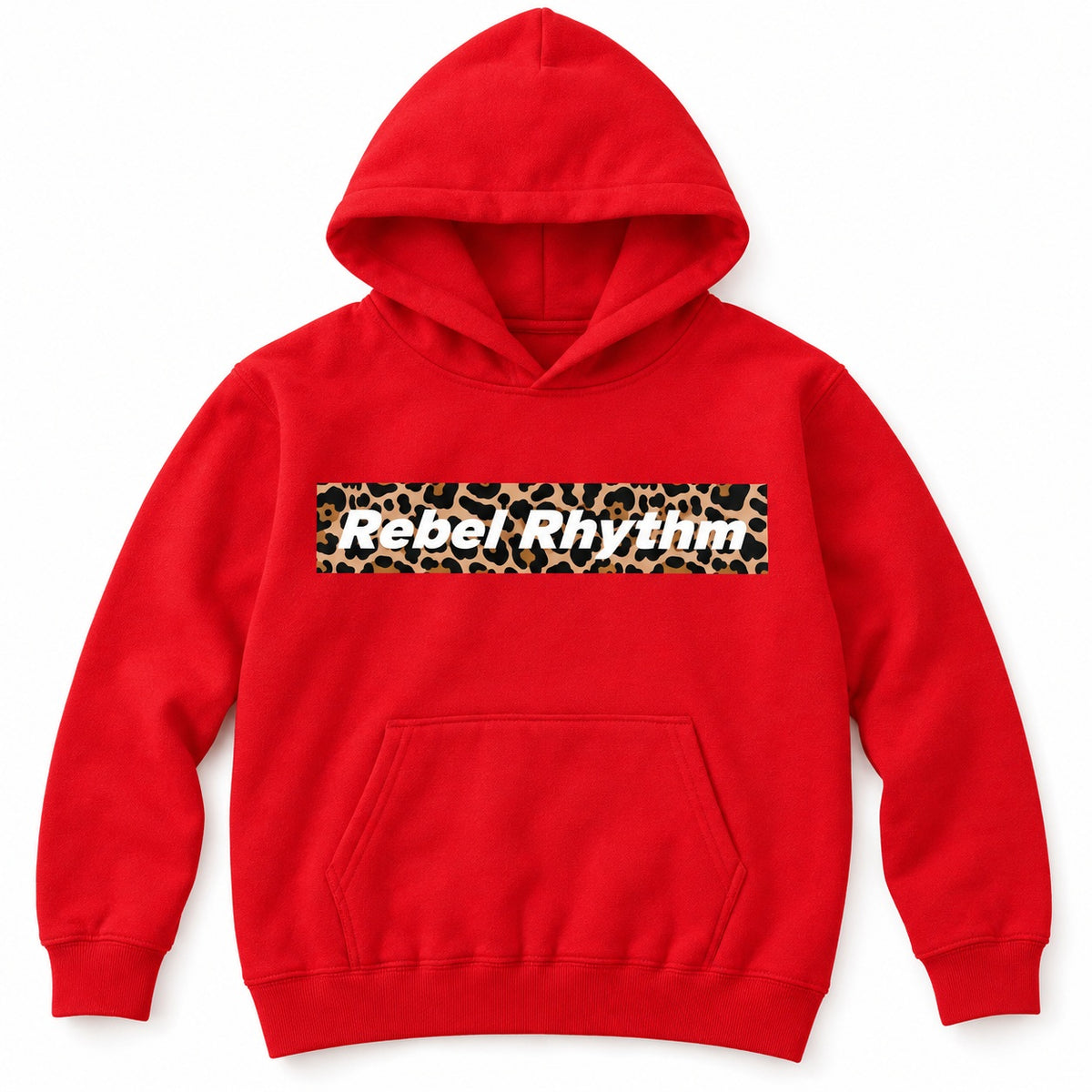RebelRhythm×レオパード キッズパーカー ブライトレッド