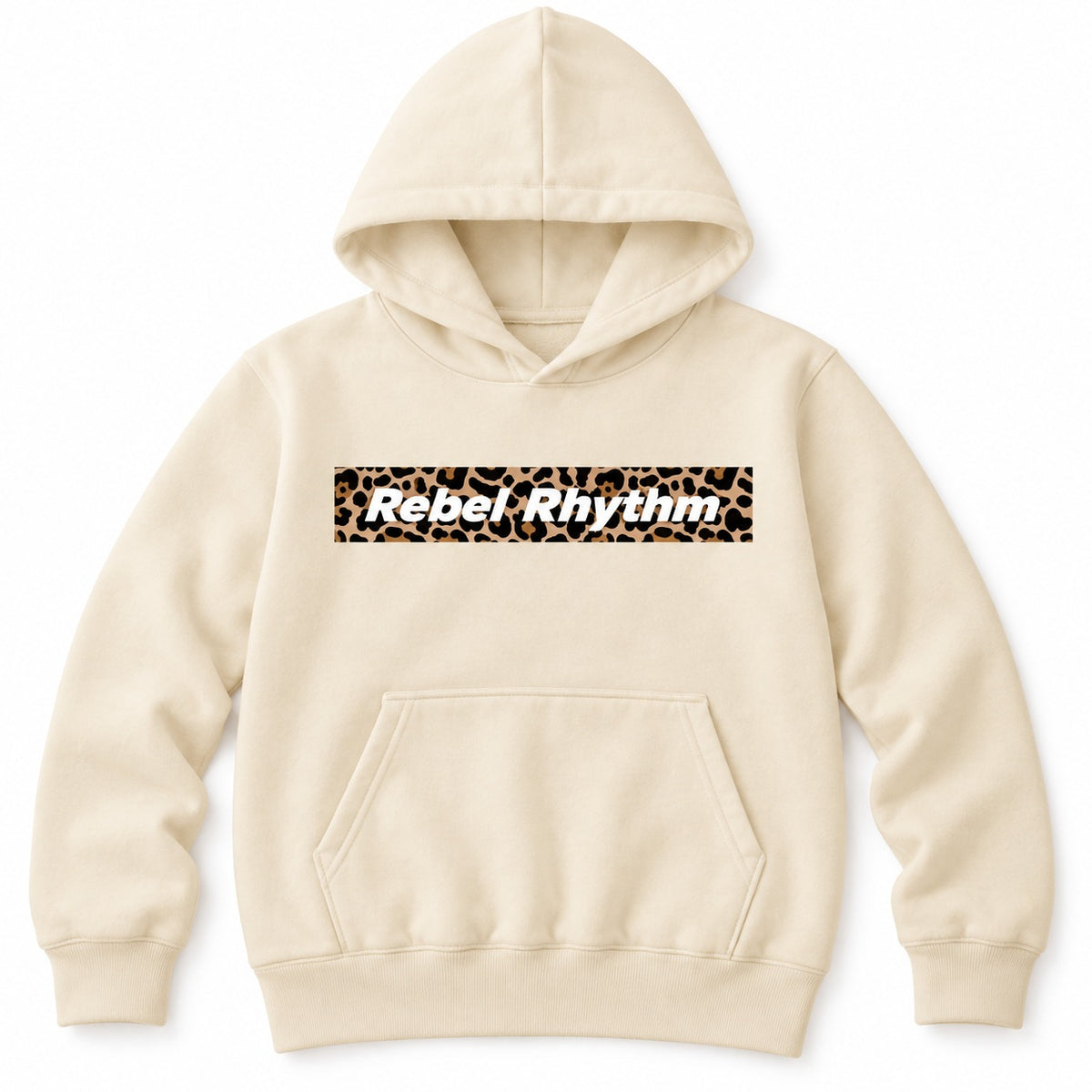 RebelRhythm×レオパード キッズパーカー ライトベージュ