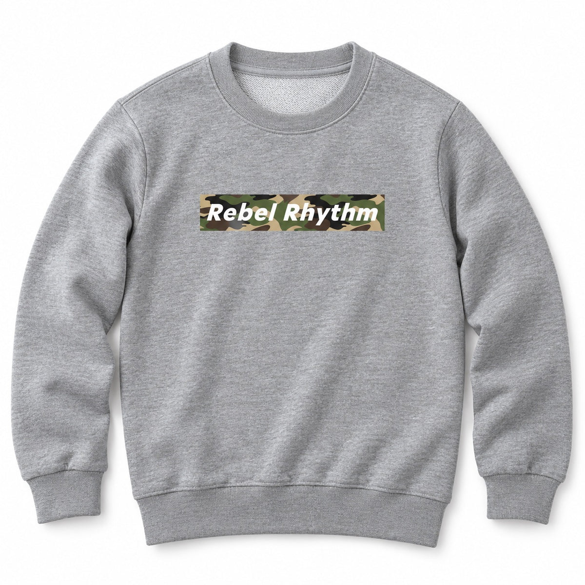 RebelRhythm×カモフラージュ キッズトレーナー 杢グレー