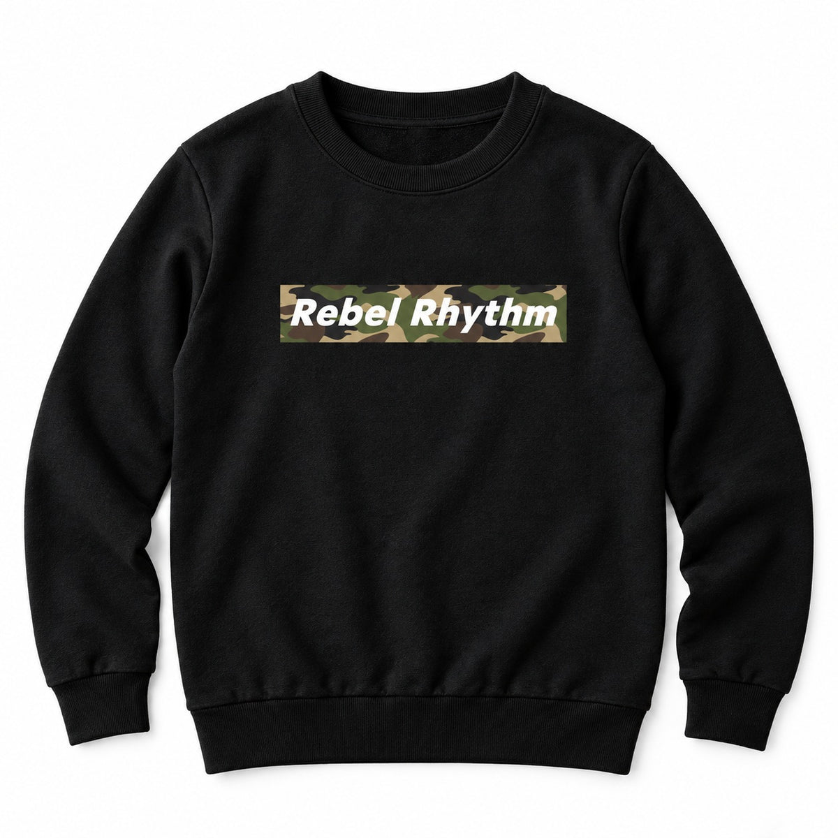 RebelRhythm×カモフラージュ キッズトレーナー ブラック