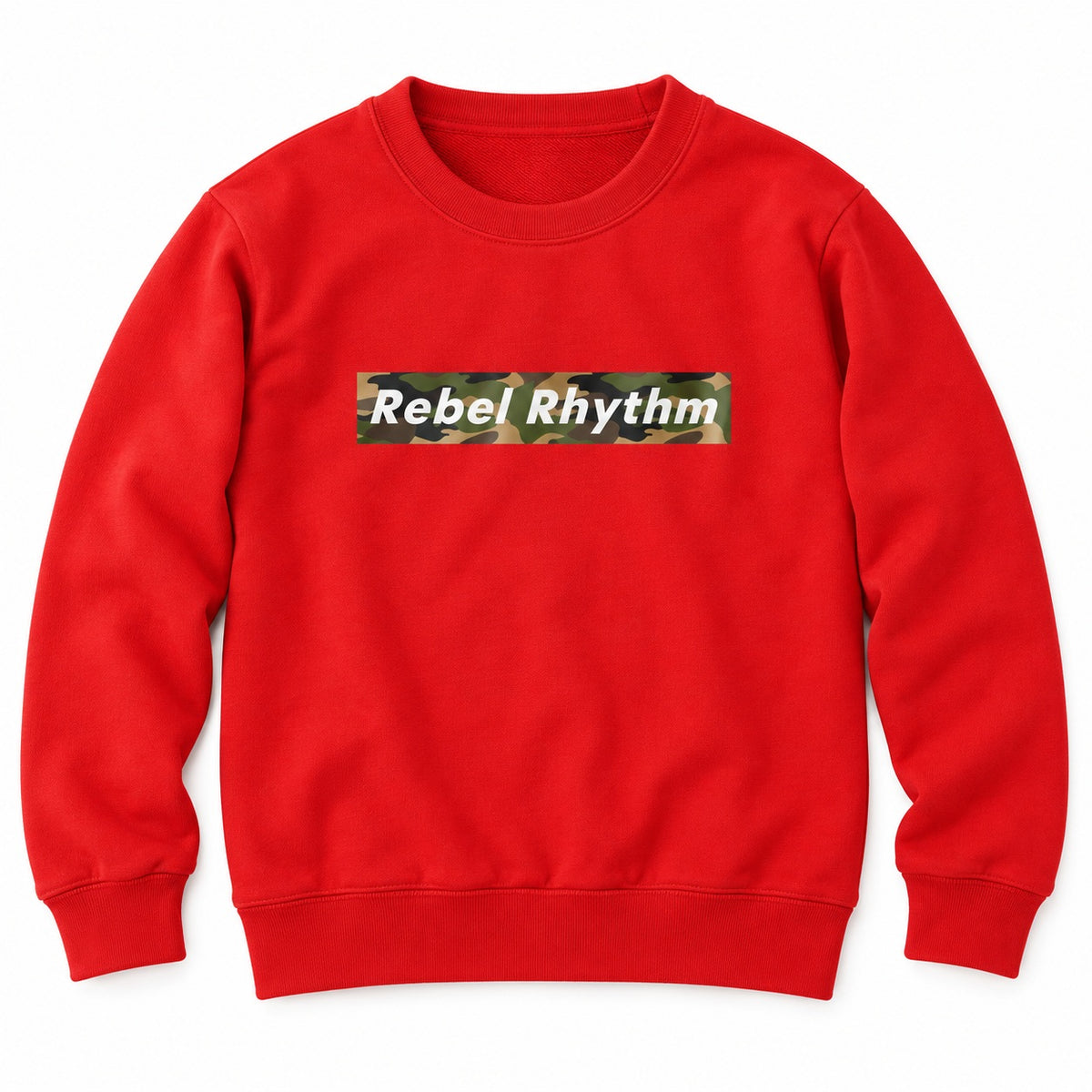RebelRhythm×カモフラージュ キッズトレーナー ブライトレッド