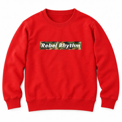 RebelRhythm×カモフラージュ キッズトレーナー ブライトレッド