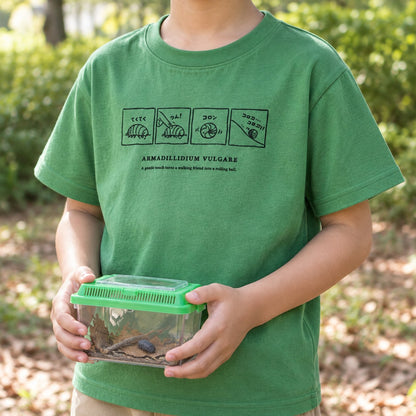 ダンゴムシ4コマ 絵本キッズTシャツ 着用アップ