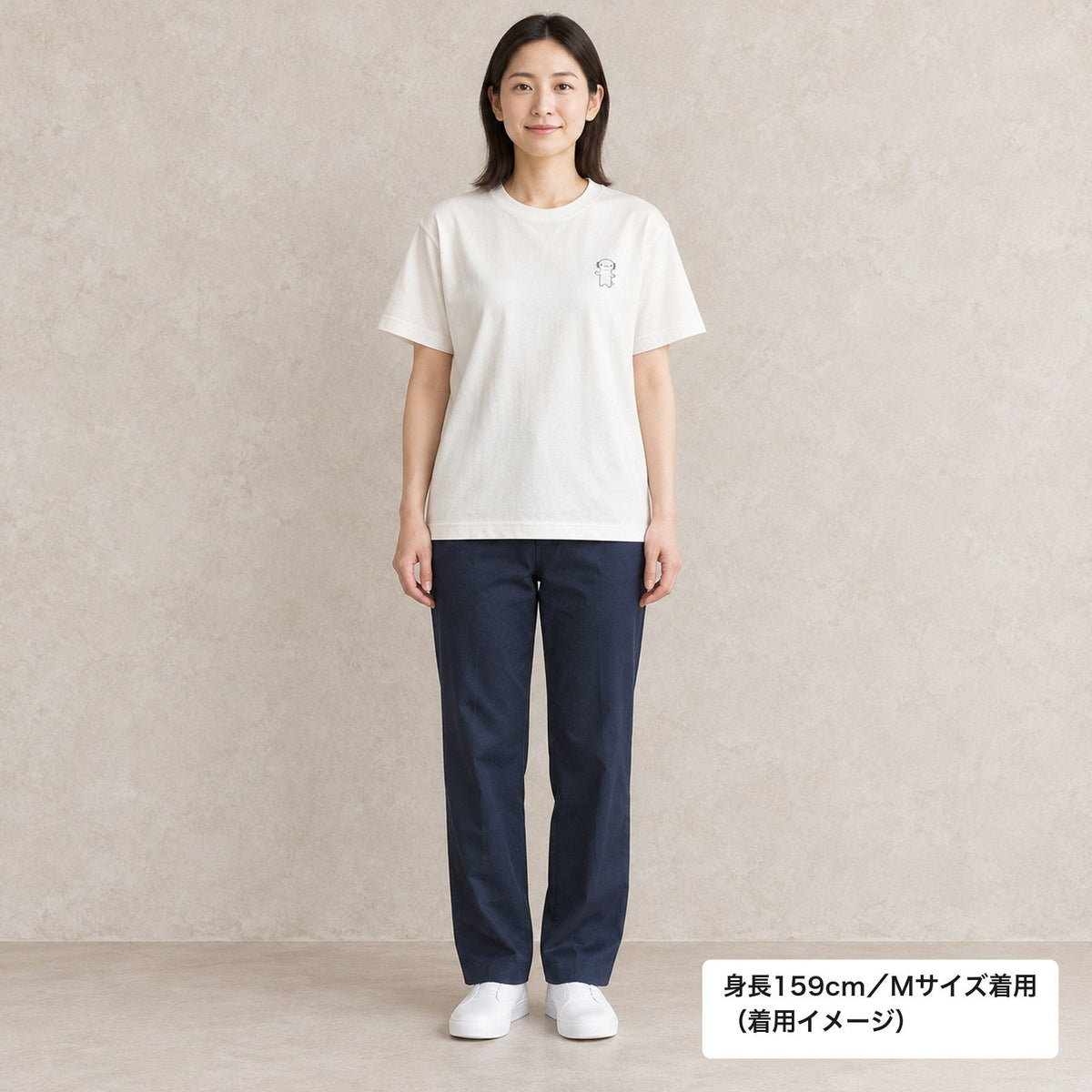 ウーパールーパー ワンポイントTシャツ「うぱーん」｜きょとん顔に、脱力。
