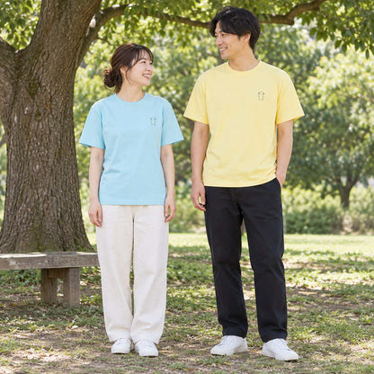 ウーパールーパー ワンポイントTシャツ「うぱーん」｜きょとん顔に、脱力。