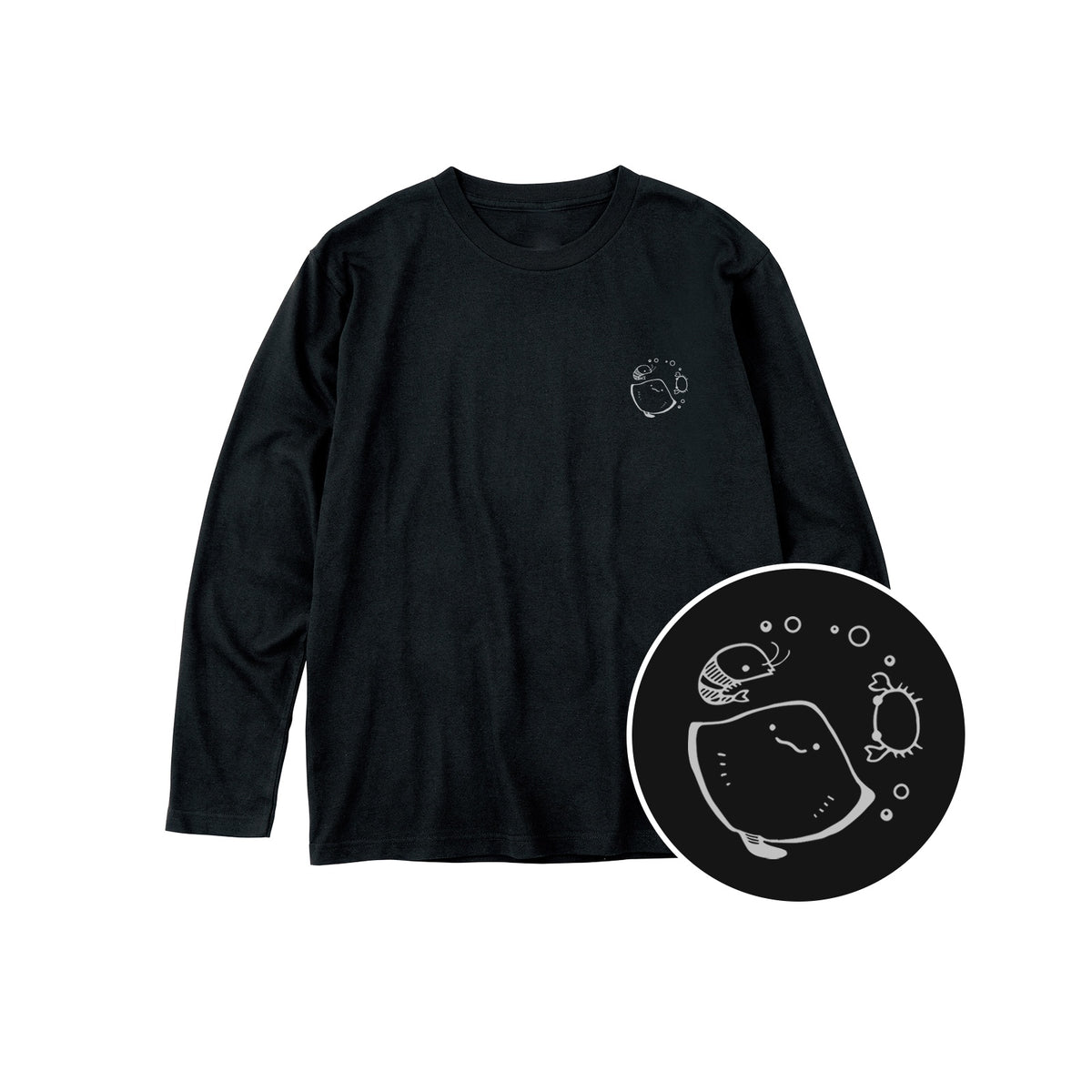 えいみょん キッズ長袖Tシャツ 005_ブラック
