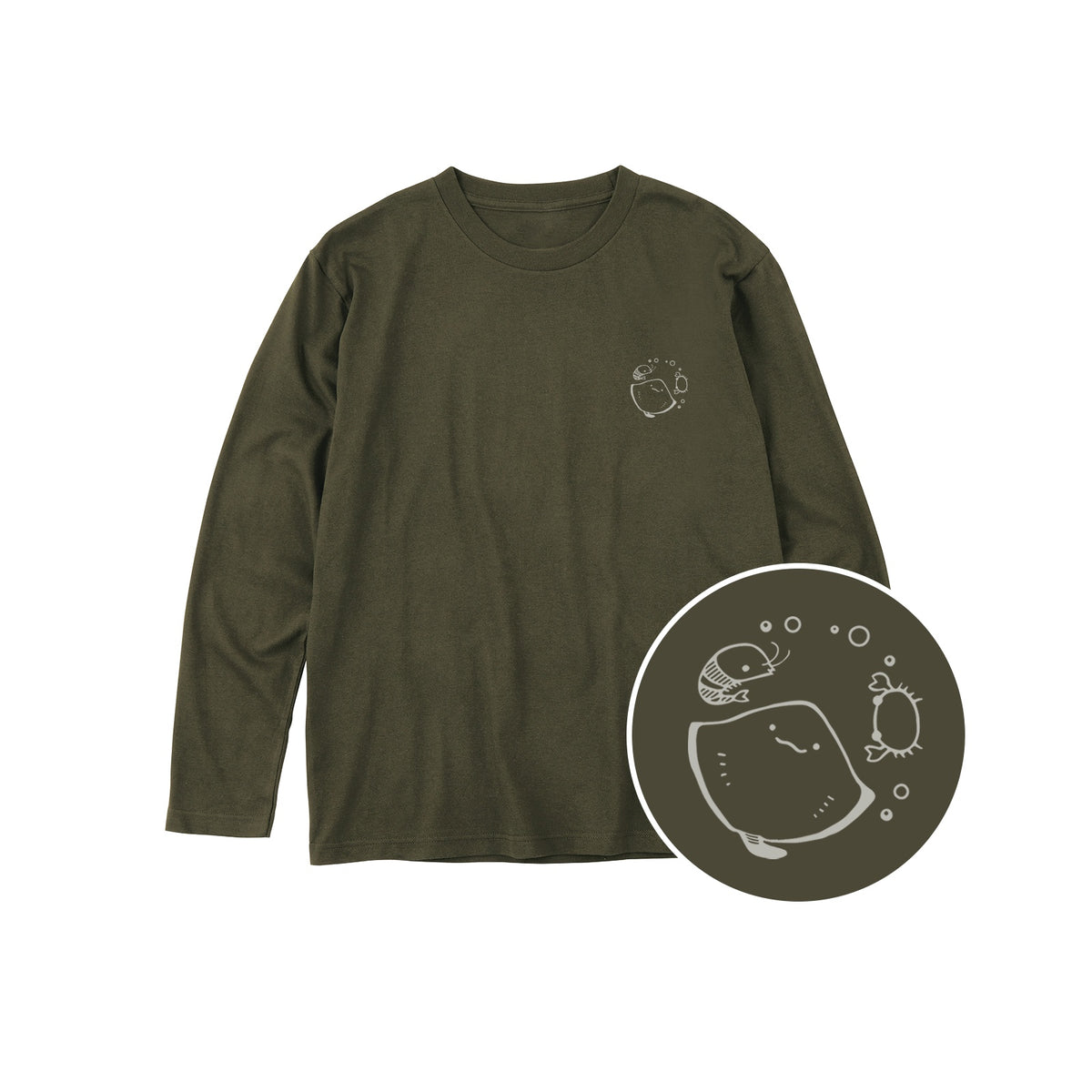 えいみょん キッズ長袖Tシャツ 037_アーミーグリーン