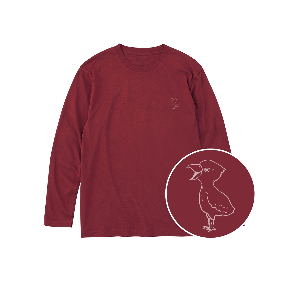 端弘コウ キッズ長袖Tシャツ 112_バーガンディ