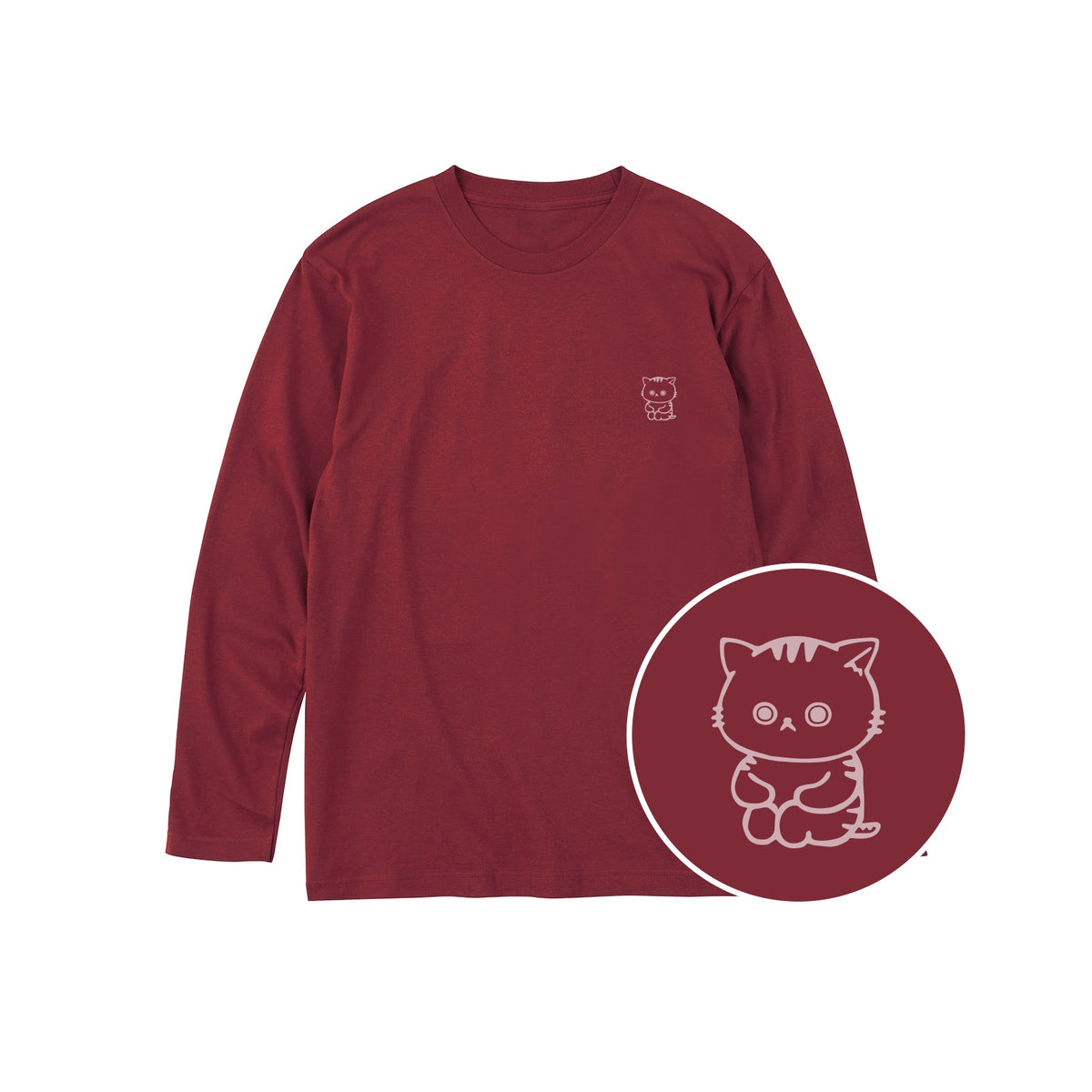 ねっこ キッズ長袖Tシャツ 112_バーガンディ