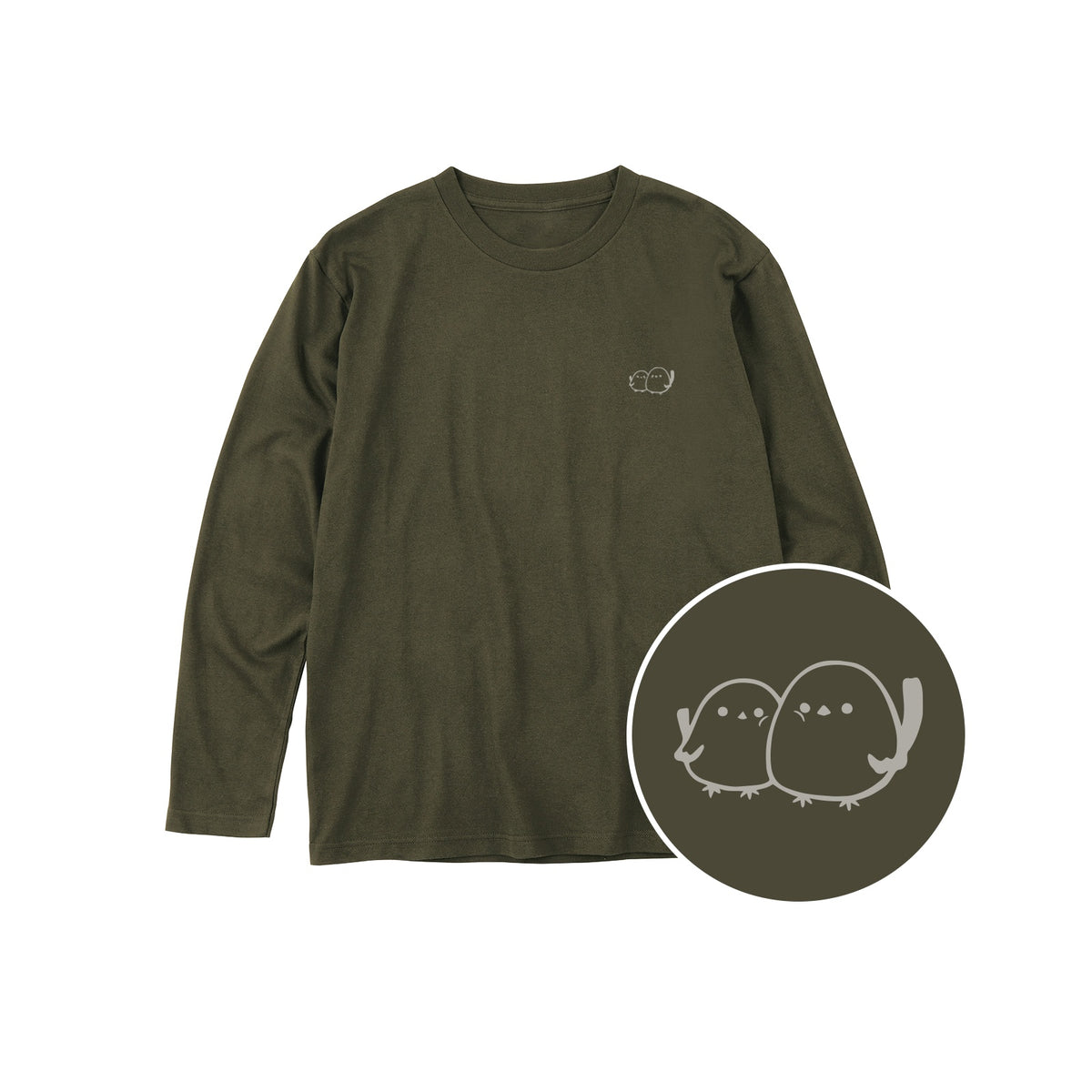 しまえなが キッズ長袖Tシャツ 037_アーミーグリーン