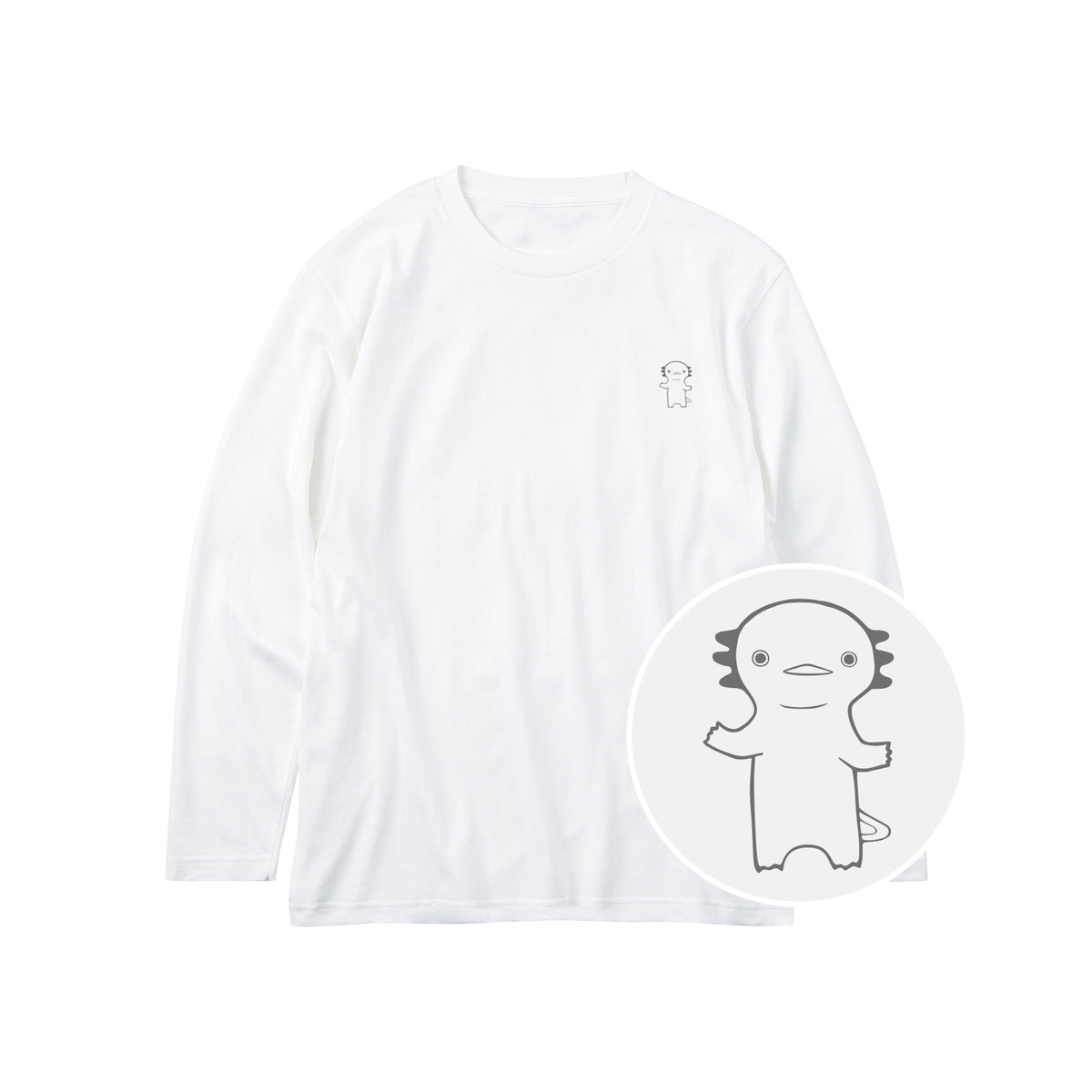 うぱーん キッズ長袖Tシャツ 001_ホワイト