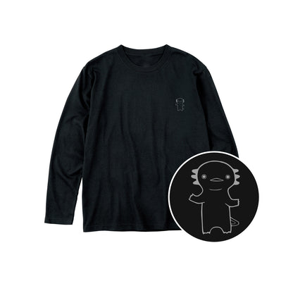 うぱーん キッズ長袖Tシャツ 005_ブラック