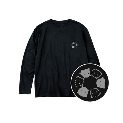 めんべーだー ユニセックス長袖Tシャツ 005_ブラック