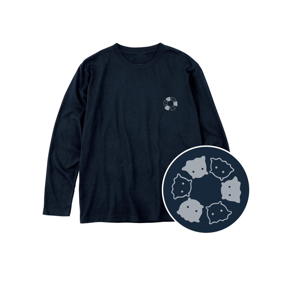 めんべーだー ユニセックス長袖Tシャツ 031_ネイビー