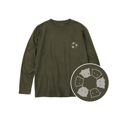 めんべーだー ユニセックス長袖Tシャツ 037_アーミーグリーン