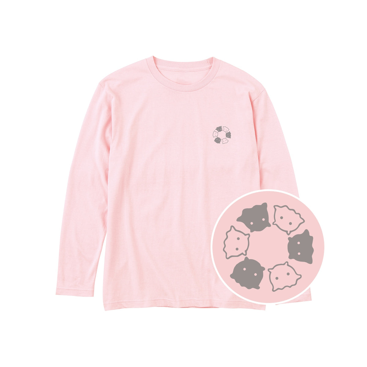 めんべーだー ユニセックス長袖Tシャツ 132_ライトピンク