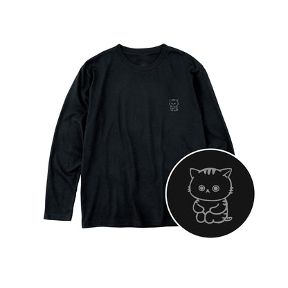 ねっこ ユニセックス長袖Tシャツ 005_ブラック