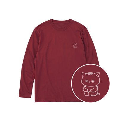ねっこ ユニセックス長袖Tシャツ 112_バーガンディ