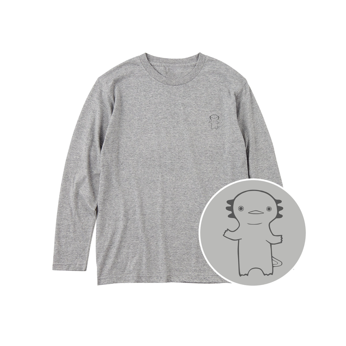 うぱーん ユニセックス長袖Tシャツ 003_杢グレー