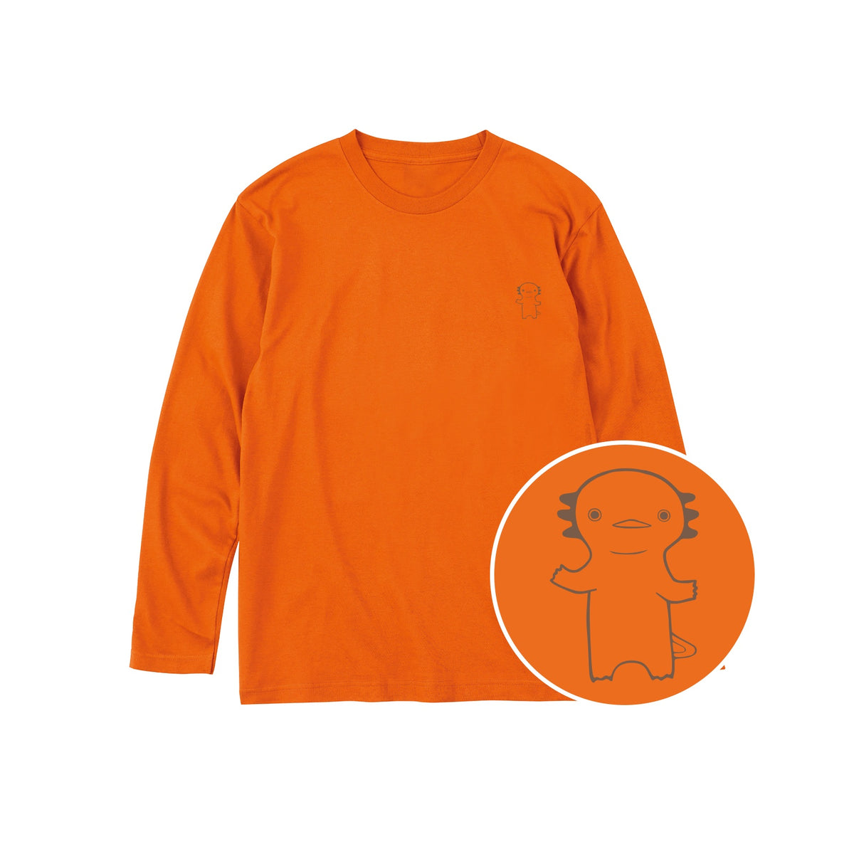 うぱーん ユニセックス長袖Tシャツ 015_オレンジ