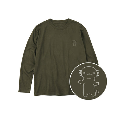 うぱーん ユニセックス長袖Tシャツ 037_アーミーグリーン