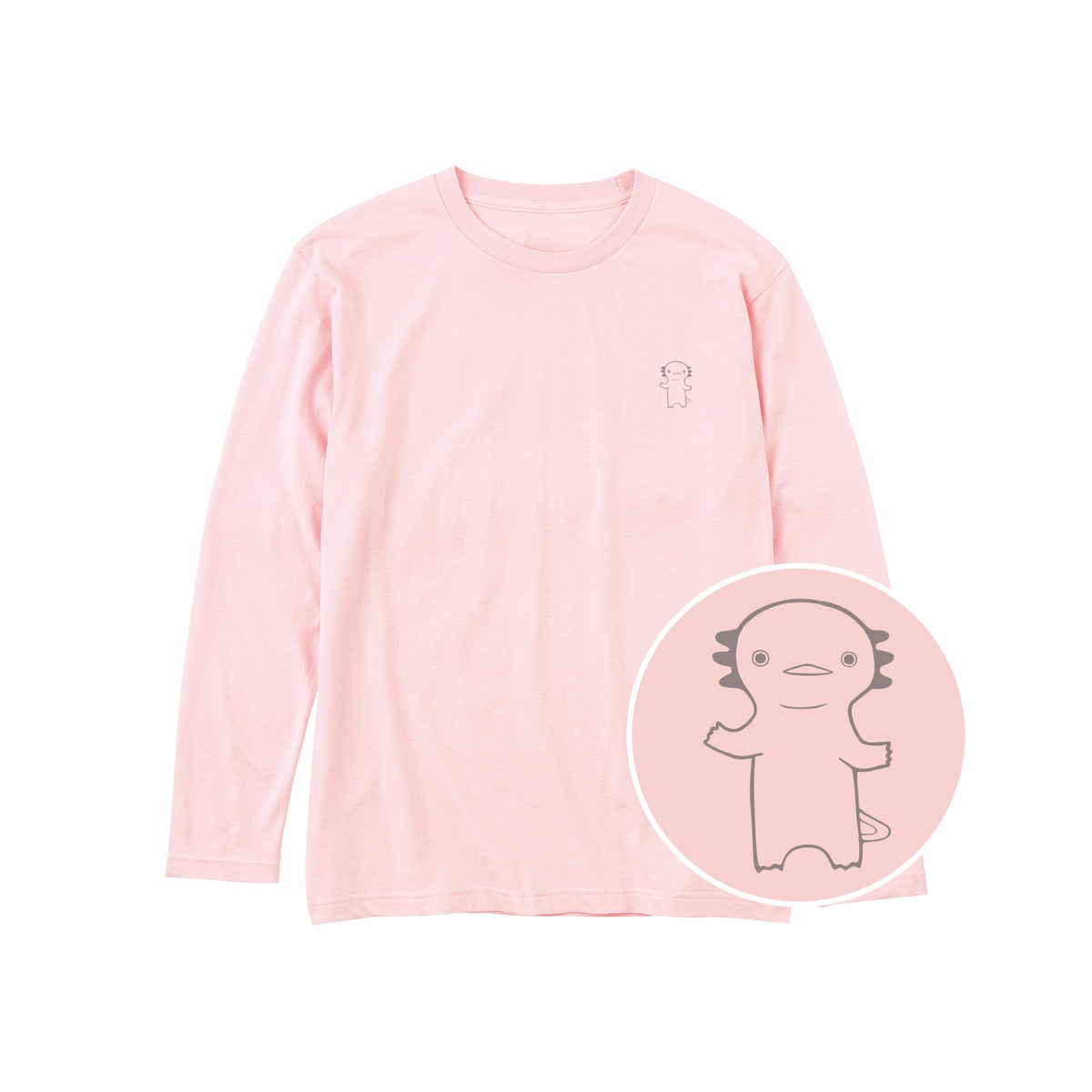 うぱーん ユニセックス長袖Tシャツ 132_ライトピンク