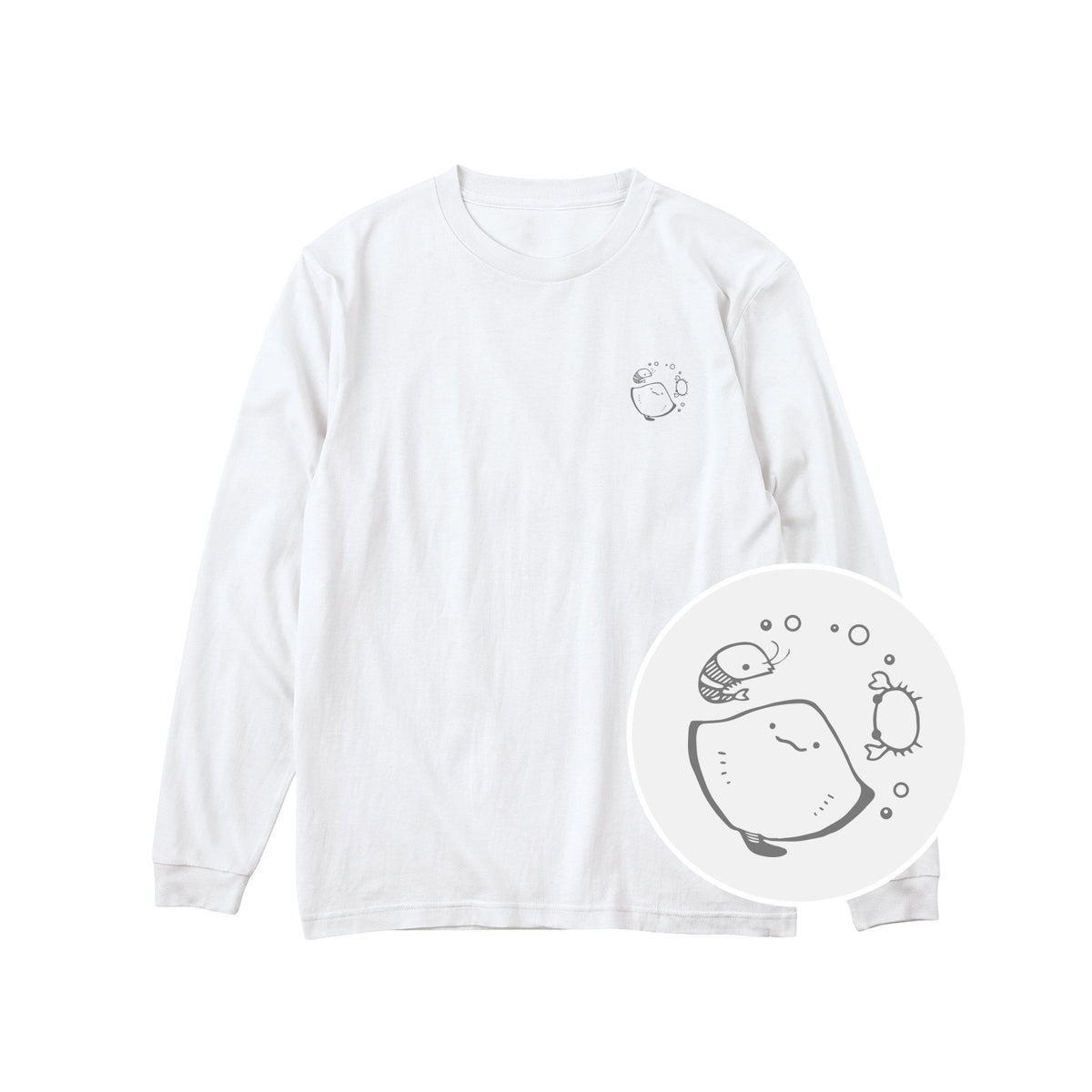 えいみょん ユニセックス長袖Tシャツ 001_ホワイト