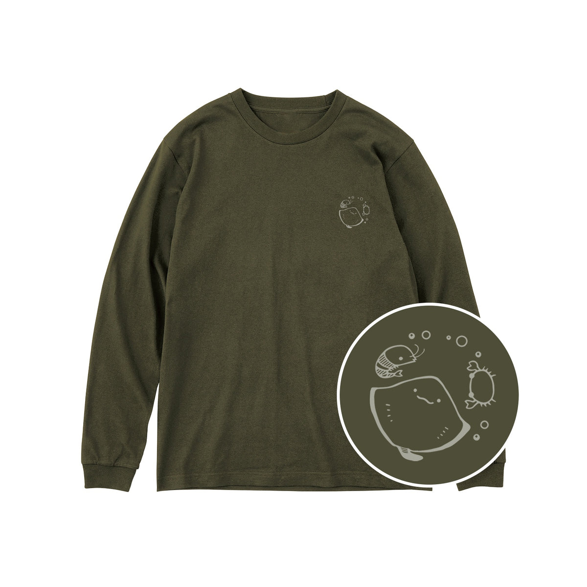 えいみょん ユニセックス長袖Tシャツ 037_アーミーグリーン