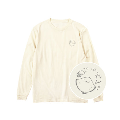 えいみょん ユニセックス長袖Tシャツ 073_アイボリー