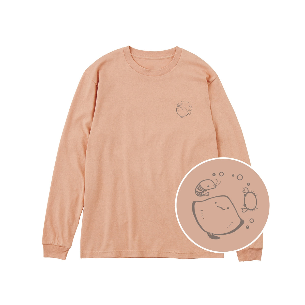えいみょん ユニセックス長袖Tシャツ 400_ダスティピンク