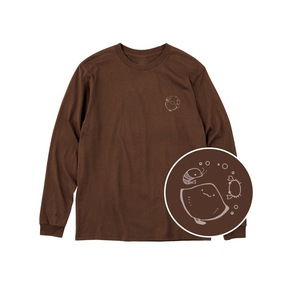 えいみょん ユニセックス長袖Tシャツ 453_ダークブラウン