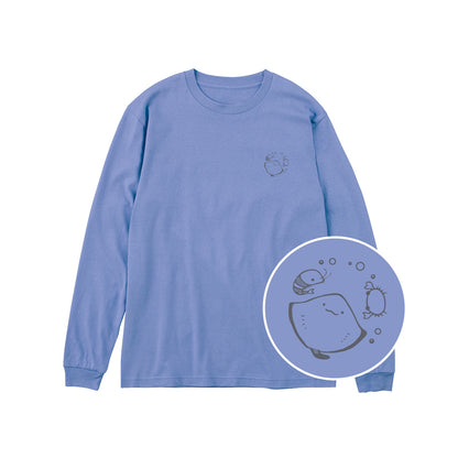 えいみょん ユニセックス長袖Tシャツ 463_ダスティブルー