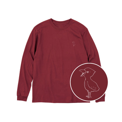 端弘コウ ユニセックス長袖Tシャツ 112_バーガンディ