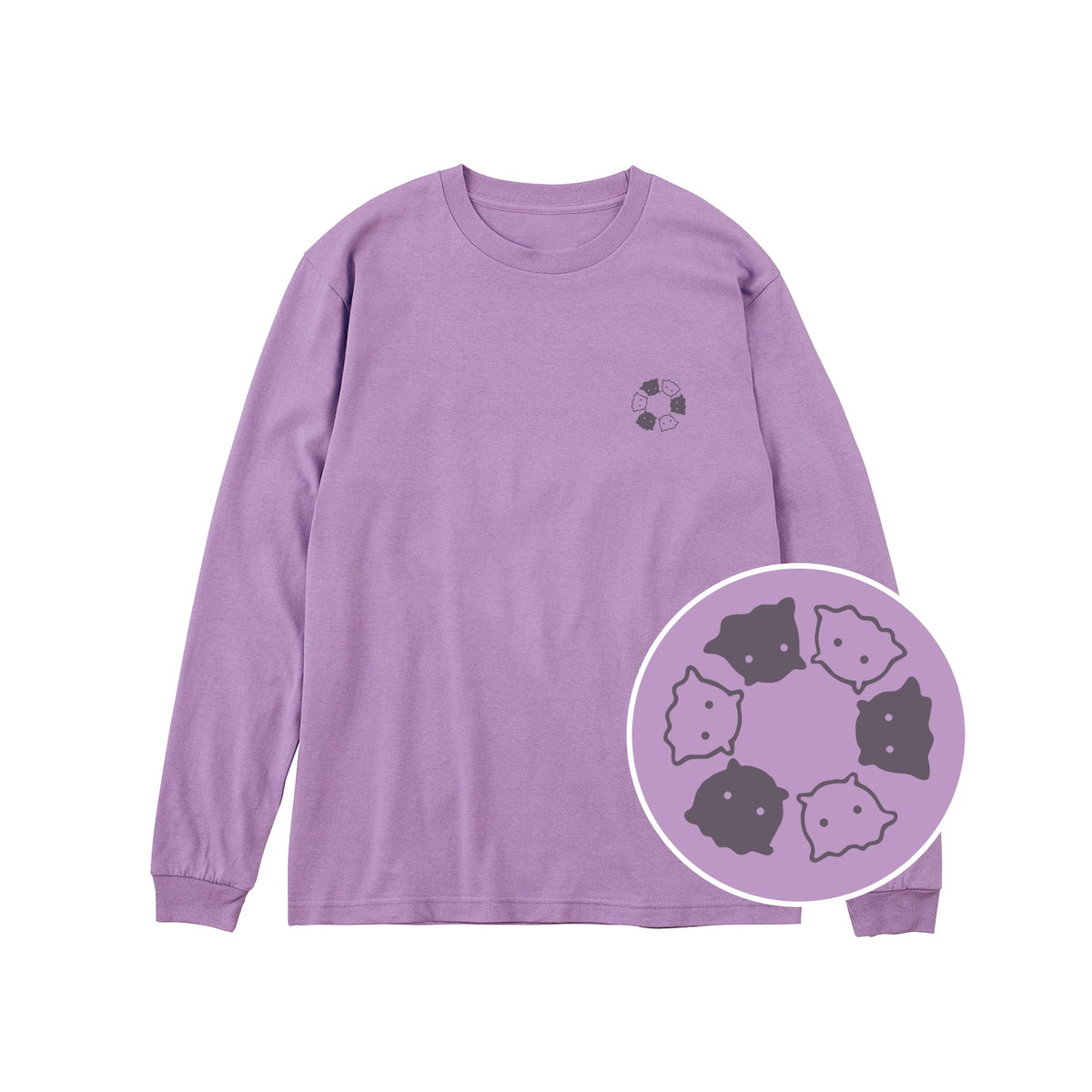 めんべーだー ユニセックス長袖Tシャツ 188_ライトパープル