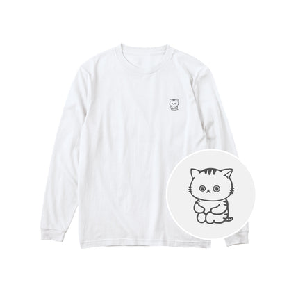 ねっこ ユニセックス長袖Tシャツ 001_ホワイト