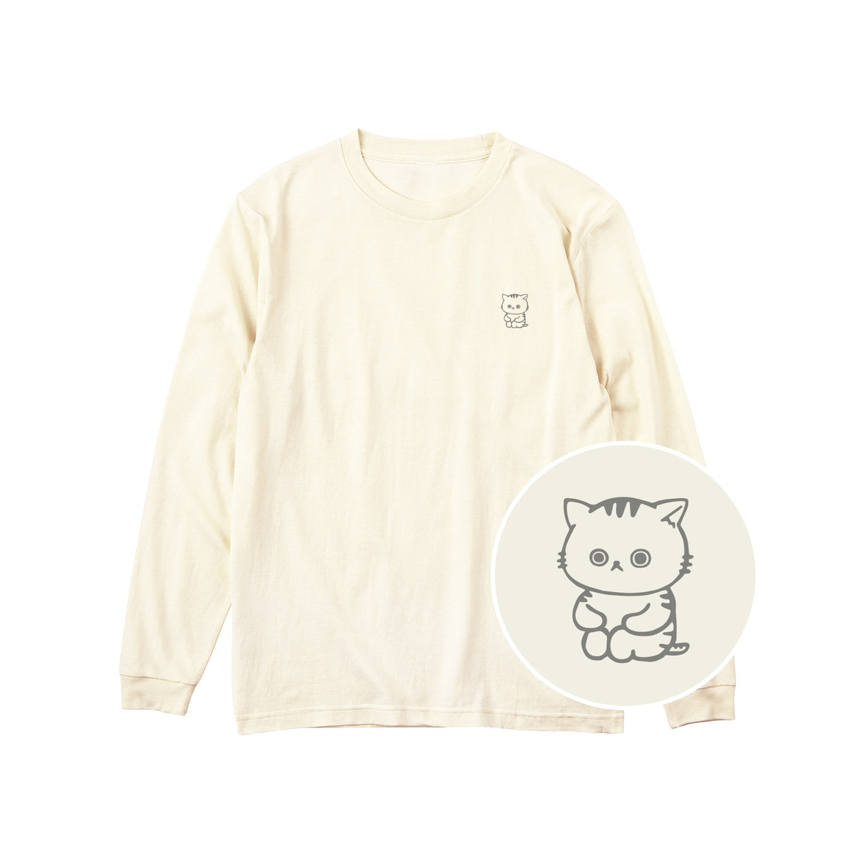 ねっこ ユニセックス長袖Tシャツ 073_アイボリー