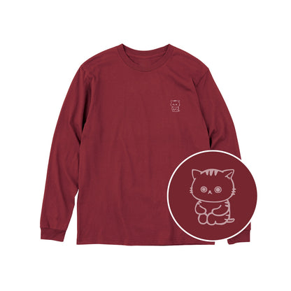ねっこ ユニセックス長袖Tシャツ 112_バーガンディ