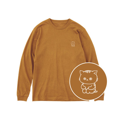 ねっこ ユニセックス長袖Tシャツ 154_キャメル