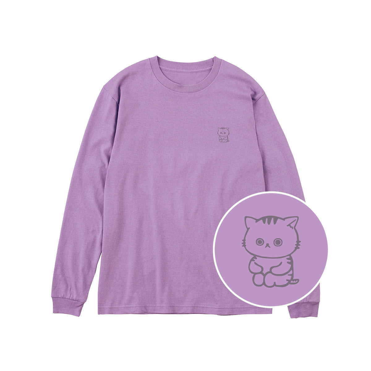 ねっこ ユニセックス長袖Tシャツ 188_ライトパープル